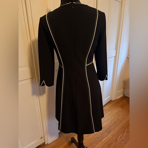 Phase Eight Black Ponte Dress w/ White Contrast Piping | UK 10 / US 6 - Picture 5 of 7